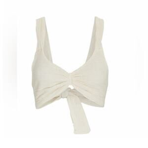 SAVANNAH MORROW Calla Organic Cotton Crop Top Size S NWT Summer Boho Tie Back